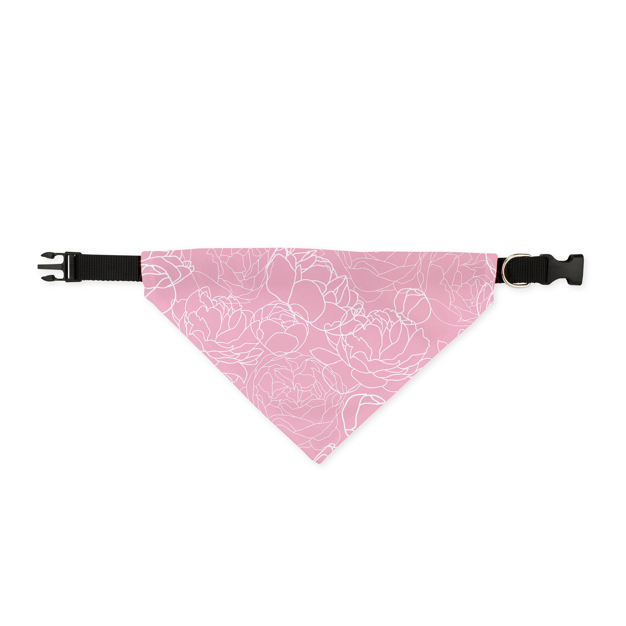 Pink Carnation Collar Bandana- Lg